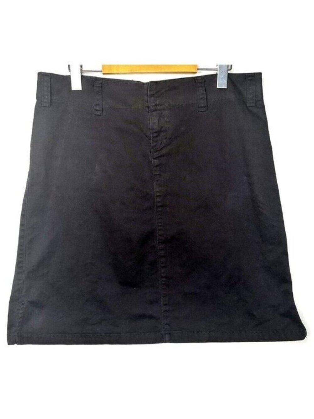 SPLIT Mini Skirt Womens Size L 11 Black Cotton Y2K Zip Casual Pockets A-Line